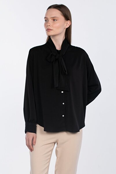 BARRELS AND OIL Collar Tie Shirt - Black