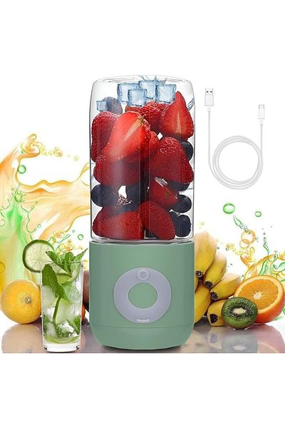 COOYA 500ml Portable Blender - Rechargeable Handheld Juicer Cup for Travel & Kitchen (Green)