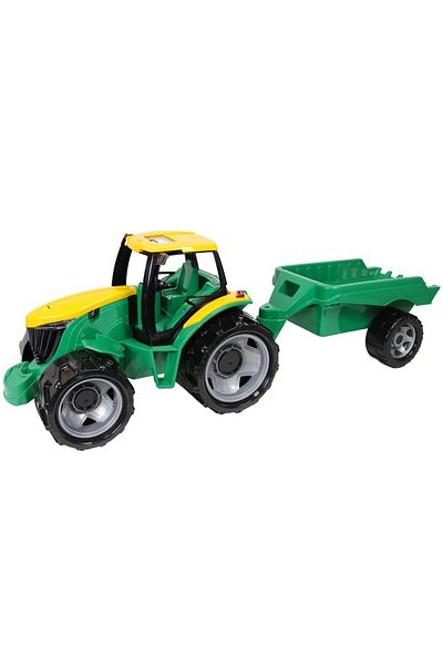 LENA Farm toy tractor with trailer, Gigant, Lena, green, 95cm, plastic