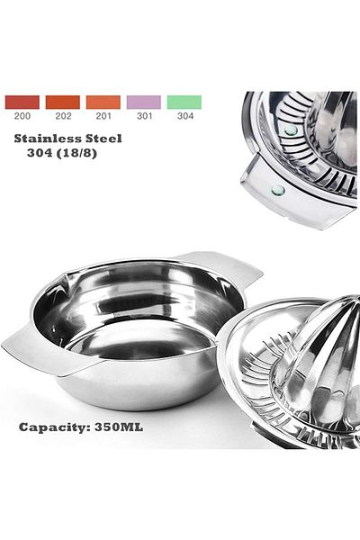 COOYA Lemon Juicer Hand Reamer Rotation Press with Strainer 12 OZ Bowl, 2 Pour Spouts, Dishwasher Safe