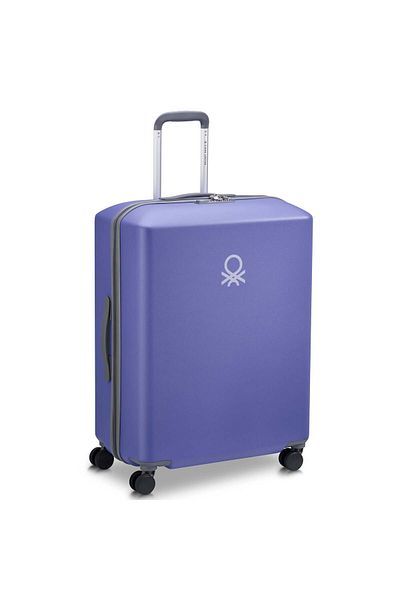 United Colors of Benetton UCB Hardside 70cm Expandable 4 Double Wheel Check-In Luggage Trolley Purple