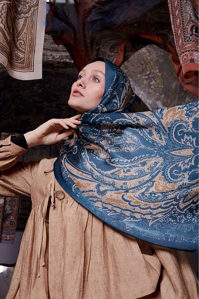 Levidor Indian Silk Shawl Dark Blue 502-01