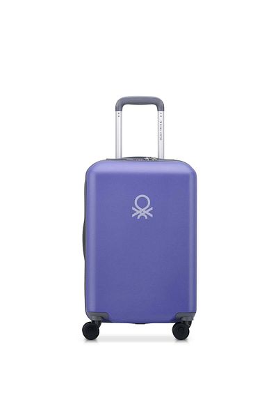United Colors of Benetton UCB Hardside 55cm Expandable 4 Double Wheel Cabin Luggage Trolley Purple