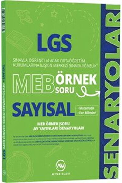 AV YAYINLARI Av Yayınları 8. Sınıf LGS MEB Sayısal Örnek Soru Senaryoları