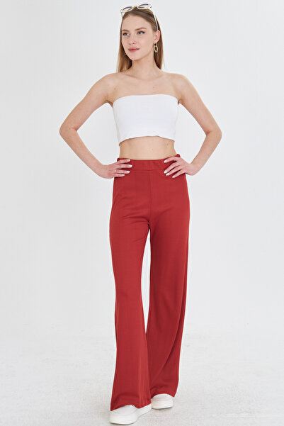 armonika Women's Tile Waist Elastic Palazzo Trousers Arm-25Y 001026