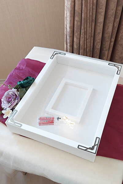 Verda Çerçeve 30x40 Cm Ledli Beyaz-modern(FÜME) Fotoğraf Bölümlü Tasarım Gül ...