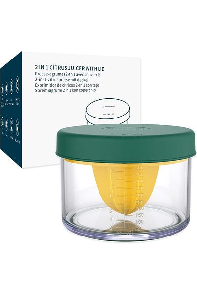 COOYA 2-in-1 Lemon Juicer with Built-in 16OZ Measuring Cup, Reamer and Non-Slip Base, BPA-Free