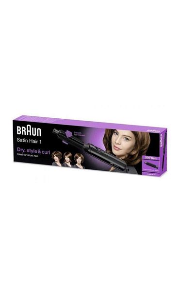 Braun Perie cu aer cald Braun Satin-Hair 1 AS 110, 200 W, 2 Trepte, Perie 18 mm (Negru)