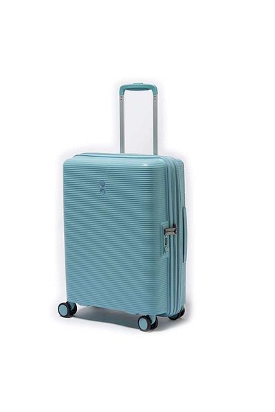 Echolac Forza 55cm 4 Double Wheel Hardcase Expandable Cabin Luggage Trolley Coastal Blue