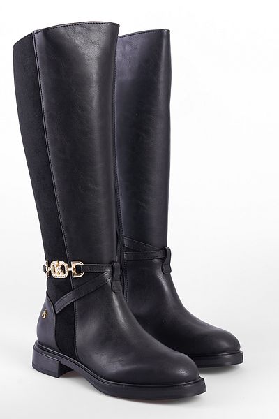 Capone Outfitters Damenstiefel – Steindetaillierte Schnalle, Reiter-Reißverschluss