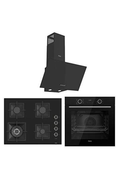 Ferre Fryart Sc serisi Wok'lu Siyah 3'lü Ankastre Set ( xe63cs-sc405-d086 )