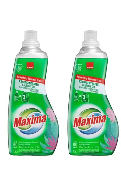 Sano Maxima Joy Concentrated Laundry Gel Detergent, 60 Washes, 1.5 L X2pcs