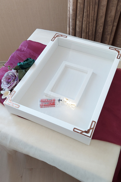 Verda Çerçeve 30x40 Cm Ledli Beyaz-modern(ROSE) Fotoğraf Bölümlü Tasarım Gül ...