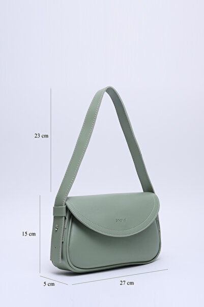 SHAKA Mint Green Shk150 Faux Leather Lined Snap Fastener Adjustable Strap Hand, Arm and Shoulder Bag