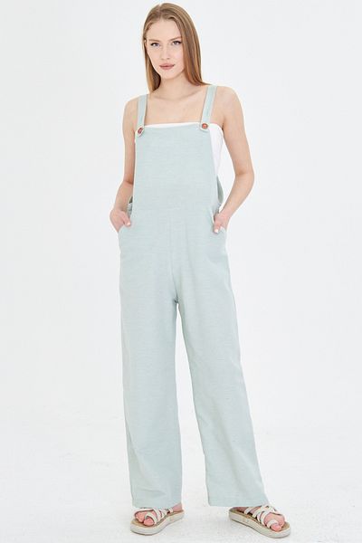 armonika Women's Mint Pocket Wide Leg Gardener Overalls Arm-25Y 001043