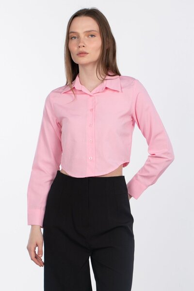 BARRELS AND OIL Crop Shirt - Pink