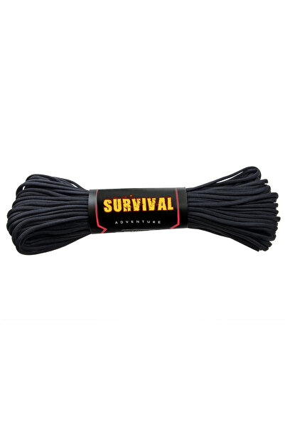Depox Paracordové lano IdeallStore, Adventure Survival, 30 metrů, černé, 200 g