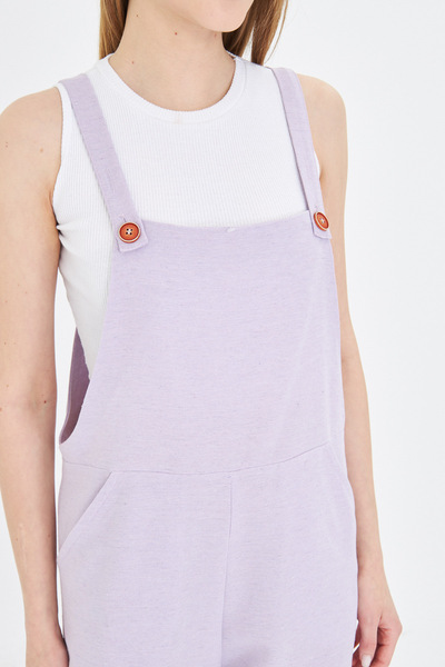 armonika Women's Lilac Pocket Wide Leg Gardener Overalls Arm-25Y 001043