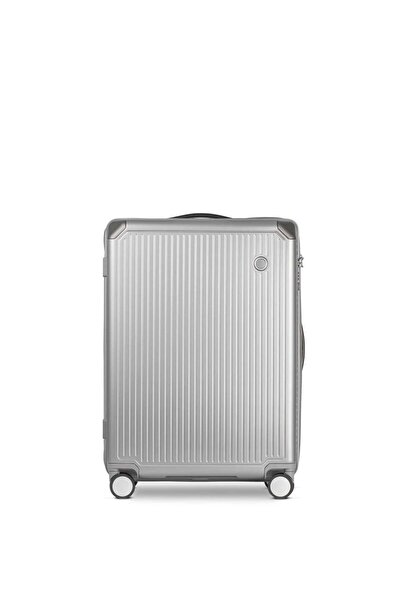 Echolac عربة أمتعة شوغون 67 سم قابلة للتوسيع بأربع عجلات مزدوجة، لون فضي