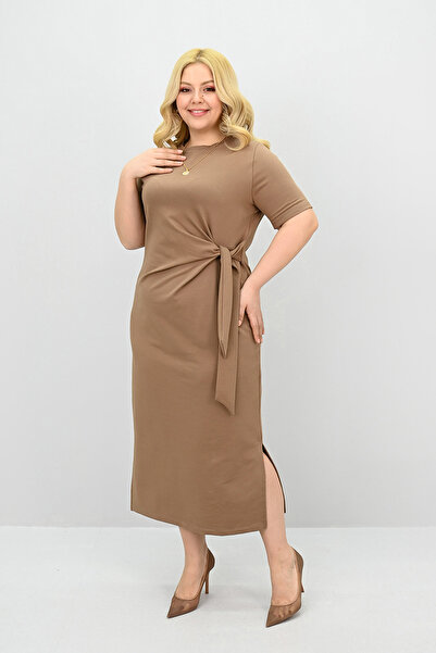 Koza Butik Γυναικείο φόρεμα με κοντό μανίκι με κορδόνι με λεπτομέρειες 5303-25