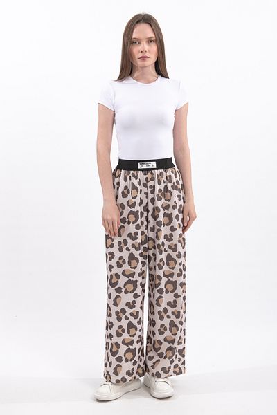 Hatun Atila Pantaloni tricotaje subțiri cu imprimeu leopard HatunAtila cu fuste