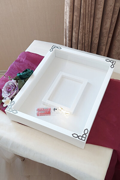 Verda Çerçeve 30x40 Cm Ledli Beyaz-klasik(FÜME) Fotoğraf Bölümlü Tasarım Gül ...