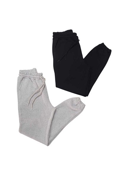 alpike 2-Li Jogger Sweatpants - Black & Gray, High Waist Sportswear