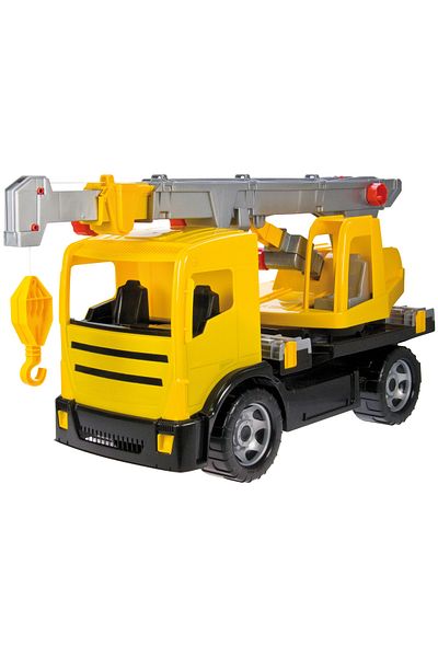 LENA Giant crane truck, Lena, yellow, 70 cm, extendable arm 115cm, plastic