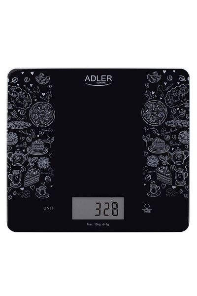 adler Electronic kitchen scale, large capacity 10 kg, accuracy 1g, hard and zero function, LCD screen