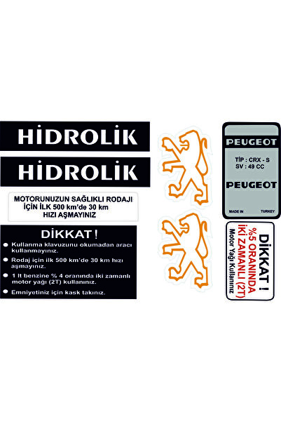 İŞCAN MOTOR PEJO 103 ŞASE ETİKET SETİ