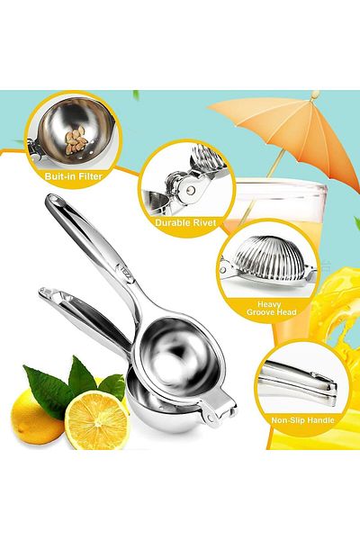 COOYA Lemon Squeezer, 2 Pack Includes Stainless Steel Planer Manual Lemon Squeezer for Vegetables Fruits