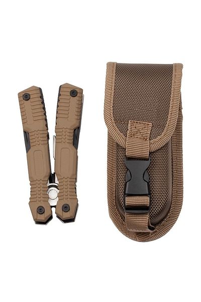 Depox Clește multifuncțional, echipament de supraviețuire, oțel inoxidabil, 16 funcții, 24 cm, bej, cutie inclusă