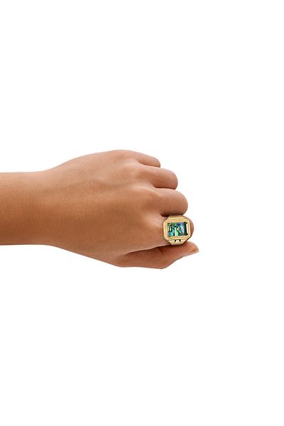 Fossil Raquel Damen-ringuhr Aus Gold Und Schwarzen Perlen Es5411