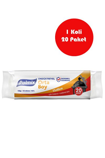 Polmix 20 Industrial Medium Garbage Bags 55x60 cm - P401