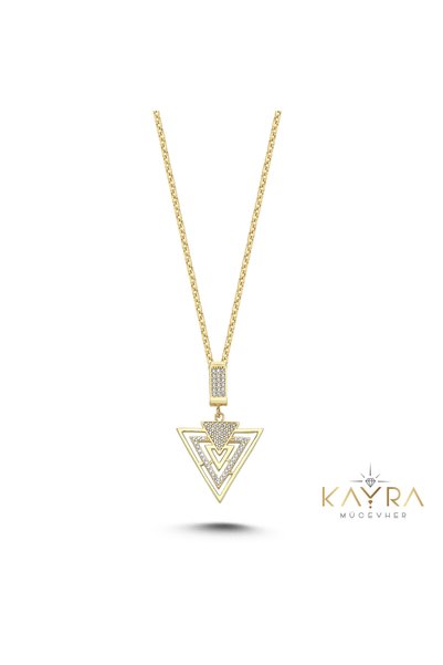 Kayra Mücevher Geometri Altın Kolye AK431
