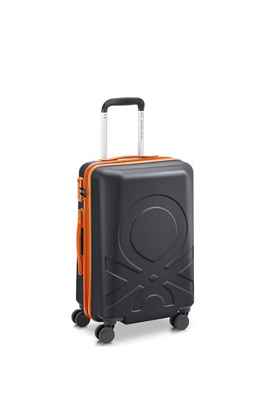United Colors of Benetton Fabrica 55cm 4 Double Wheel Hardcase Non-Expandable Cabin Luggage Trolley Blue