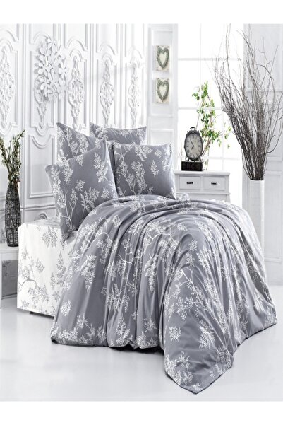 vionetta طقم غطاء لحاف مزدوج مع ملاءة مطاطية قطنية و4 وسائد