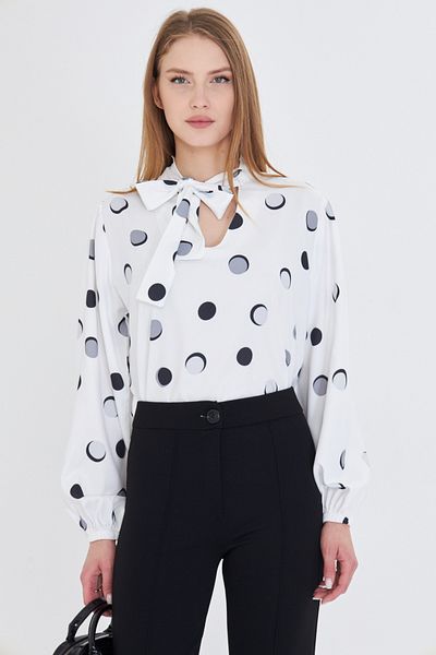 armonika Women's Gray Collar Tie Sleeve Elastic Blouse Arm-25K 001096