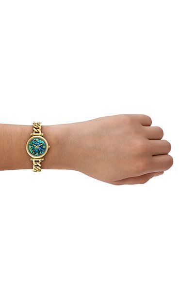 Fossil Carlie Damenuhr Aus Gold Und Schwarzen Perlen Es5416