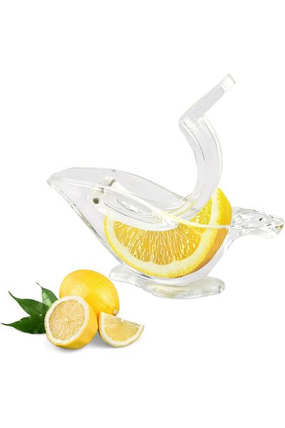 COOYA Manual Acrylic Lemon Slice Squeezer, Portable Transparent Fruit Juicer, Elegance Bird Shape