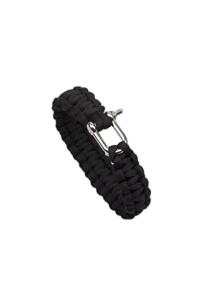 Depox Náramok na prežitie IdeallStore, Military Surplus, paracord, 24 cm, čierny