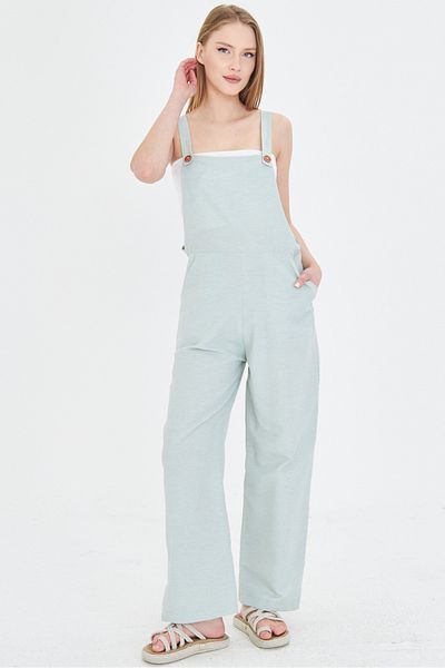 armonika Women's Mint Pocket Wide Leg Gardener Overalls Arm-25Y 001043