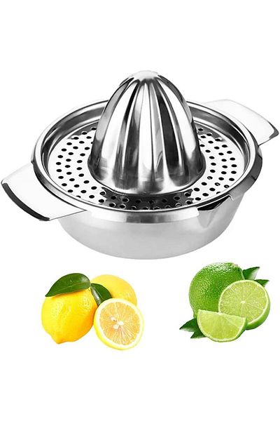 COOYA Stainless Steel Lemon Squeezer Handheld Press Orange Squeezing Tool with Bowl Storage Container