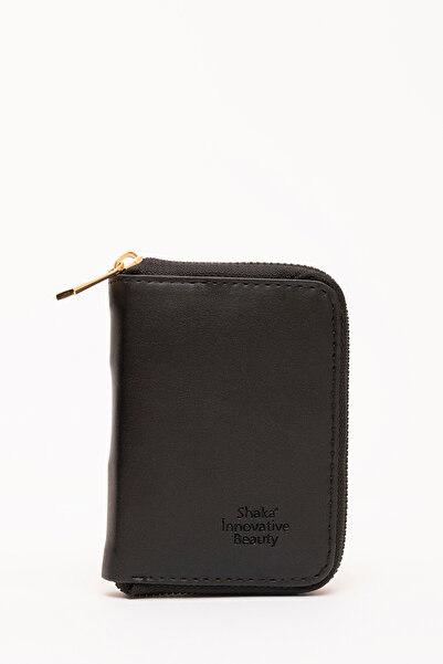 SHAKA Siyah SHK63 Kartlıklı Bozuk Para Ve Kağıt Para Bölmeli Fermuarlı Şık Su...