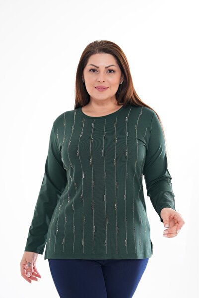 Aylin GÜNCÜOĞLU ΜΑΚΡΥΜΑΝΙΚΗ ΚΕΝΤΗΜΕΝΗ ΜΠΛΟΥΖΑ ΜΕ ΟΥΤΕ ΚΟΛΑΡΙΟ