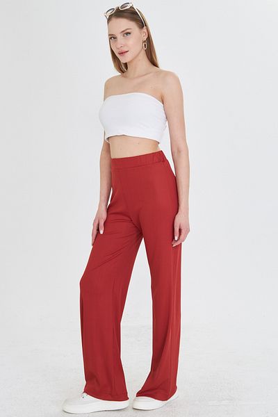 armonika Women's Tile Waist Elastic Palazzo Trousers Arm-25Y 001026