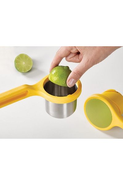 COOYA Citrus Juicer Ergonomic Twist-Action Hand Press, Yellow, Stainless Steel