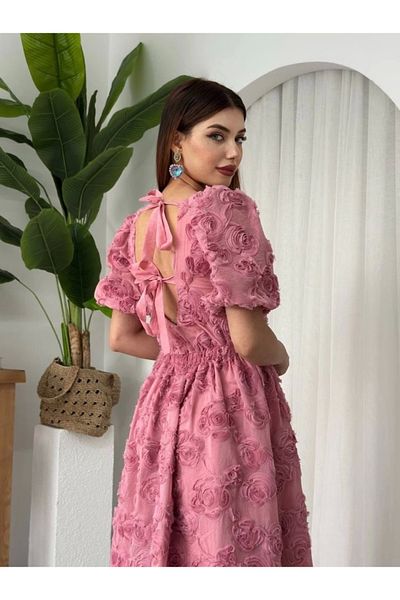 Butik Wear Back Tie Detailed Dress