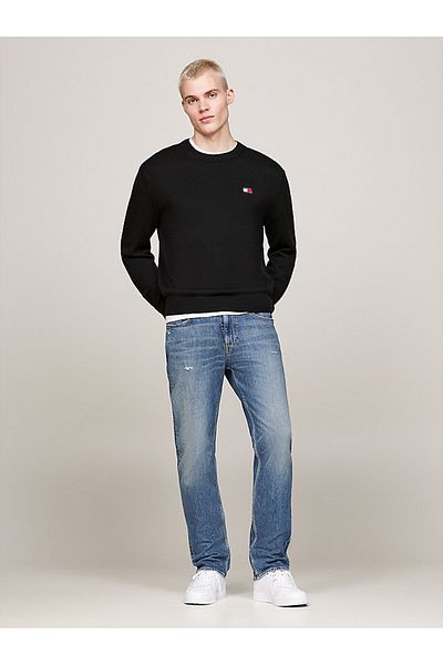 Tommy Hilfiger Ανδρικό μάλλινο πουλόβερ Tommy Badge - Μαύρο