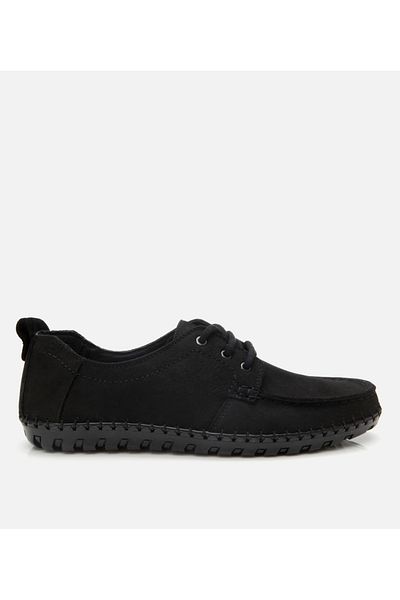 Hotiç Ανδρικό Nubuck Δερμάτινο Μαύρο Άνετο Casual Loafer